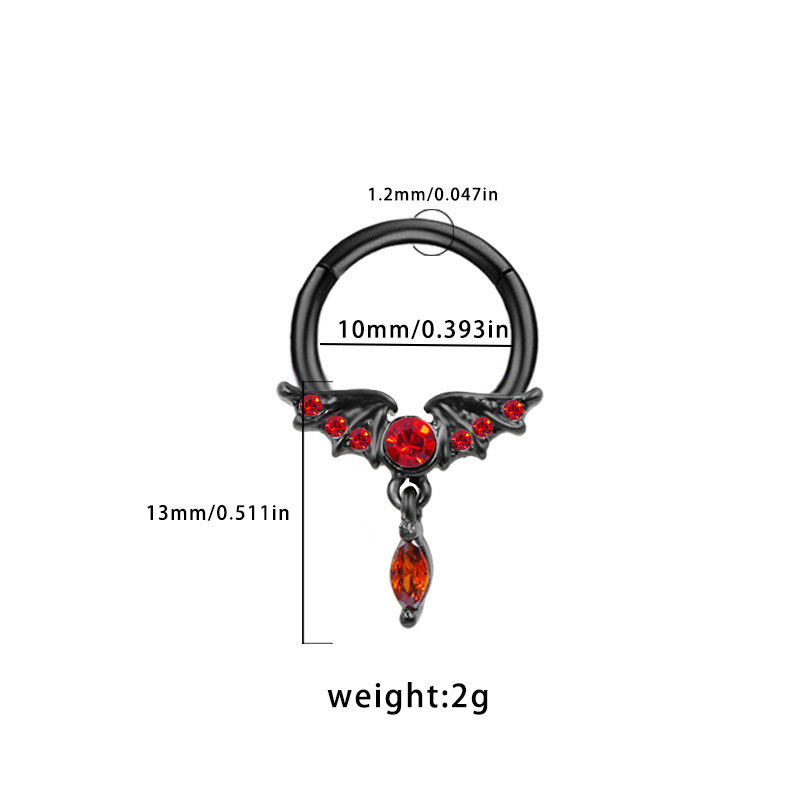 热卖欧美跨境不锈钢鼻环万圣节鼻环耳环鬼头黑风系列欧美嘻哈鼻环详情图3