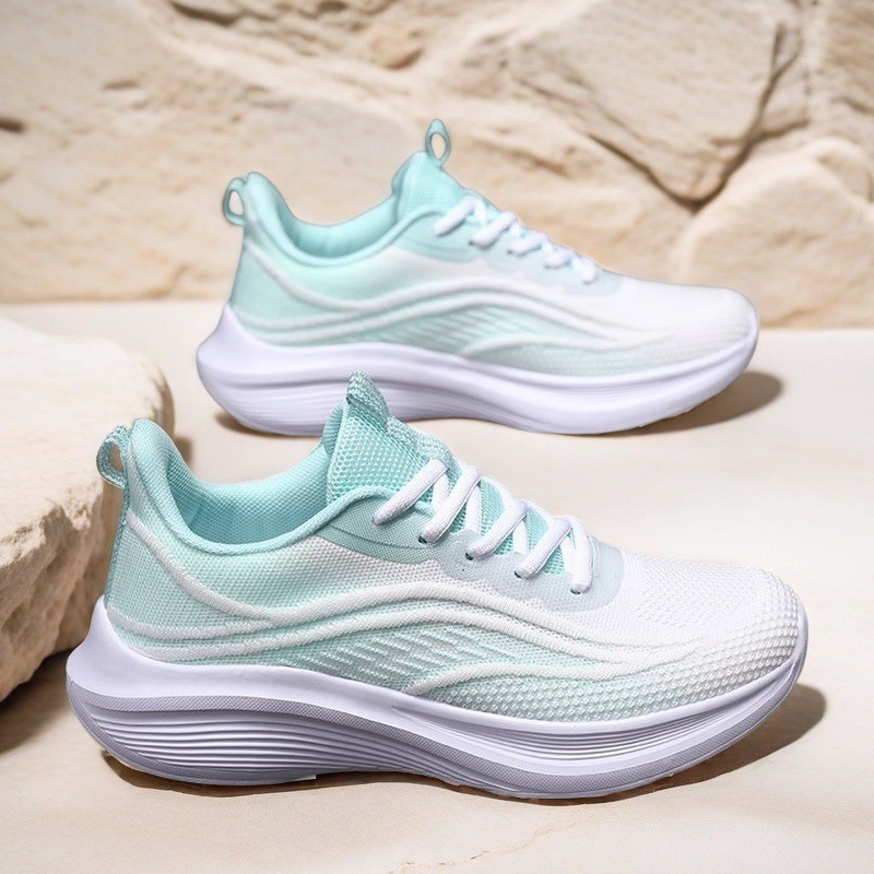 spring and autumn new fly-knit sneakers women's mesh lightweight soft sole shock absorption ultra-light running shoes casual shoes trade details Picture