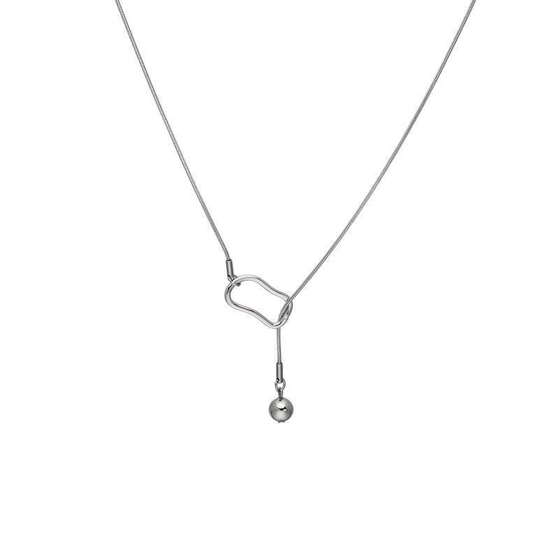 2024 popular high-grade long necklace for women light luxury minority ornament geometric sweater chain autumn and winter clothes fashionable accessories Item Picture
