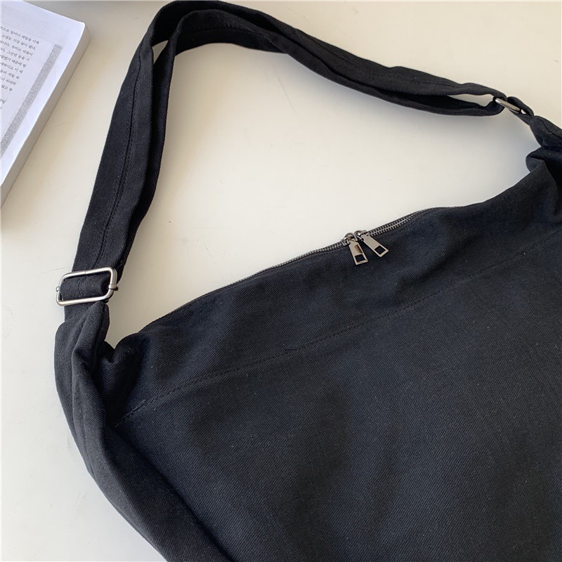 2024 new retro brown one-shoulder crossbody dumpling bag canvas women's bag niche idle style full figure