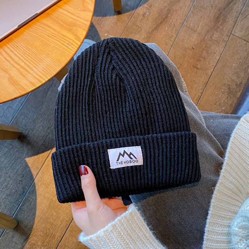 japanese fashion brand hat men's and women's wool hats autumn and winter knitted hat couple street thickened warm earflaps cap beanie hat details Picture