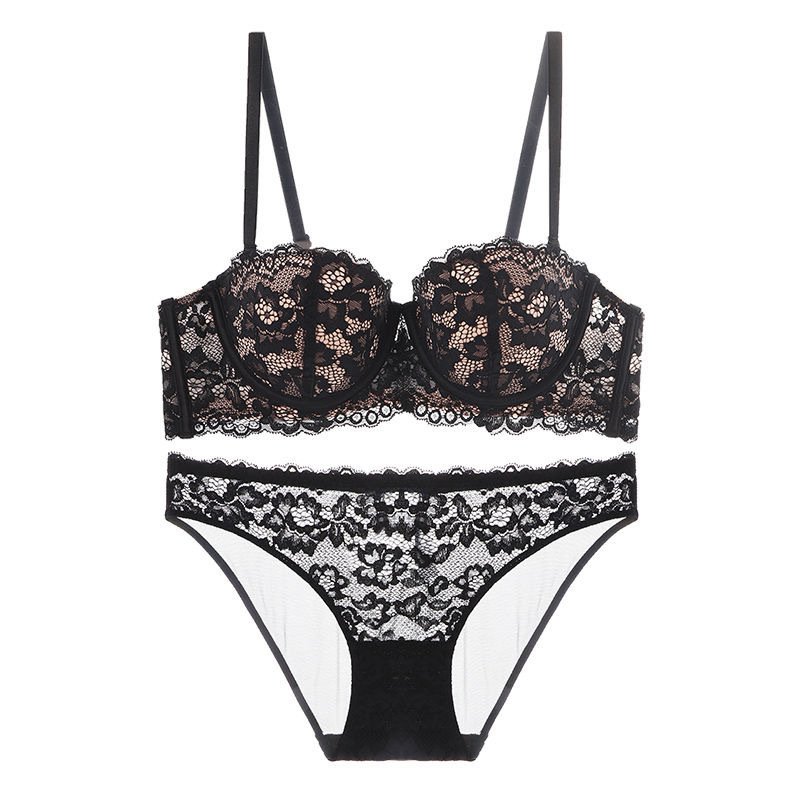 women's underwear small chest push up large thick french bra breast holding lace sexy pure desire bra set beautiful details Picture
