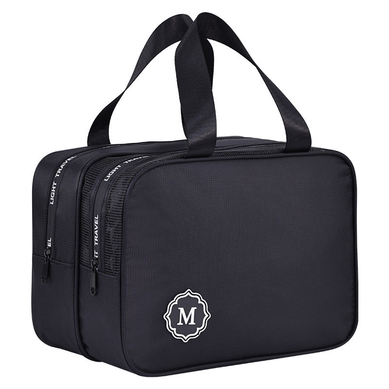 "Zhengtu Dry and Wet Separation Double-layer Men's toiletry Bag, travel storage, high-end feel, waterproof, portable, large-capacity makeup bag. Item Picture