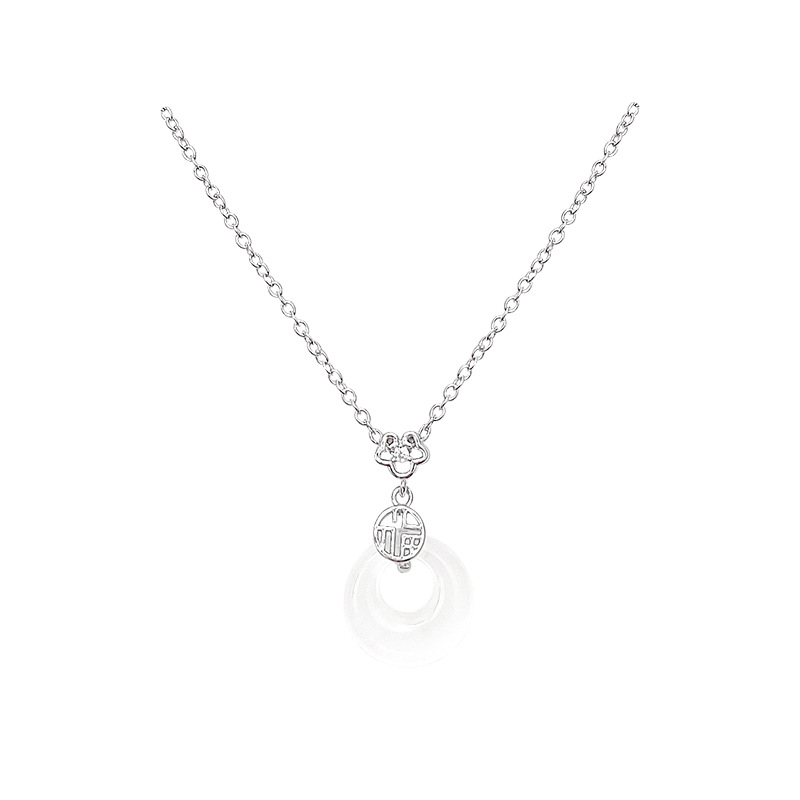 new chinese style safety buckle pendant necklace women's light luxury high-grade clavicle chain 2025 new national style ornament Item Picture