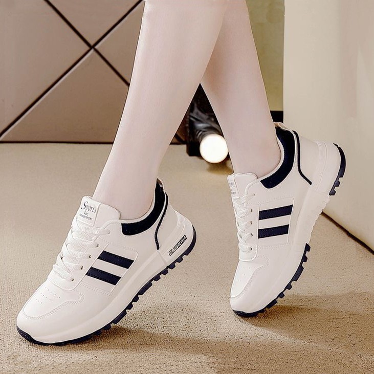 sports shoes for women ins leather all-match 2024 autumn new thick bottom lightweight non-slip popular cortez women 5115 full figure