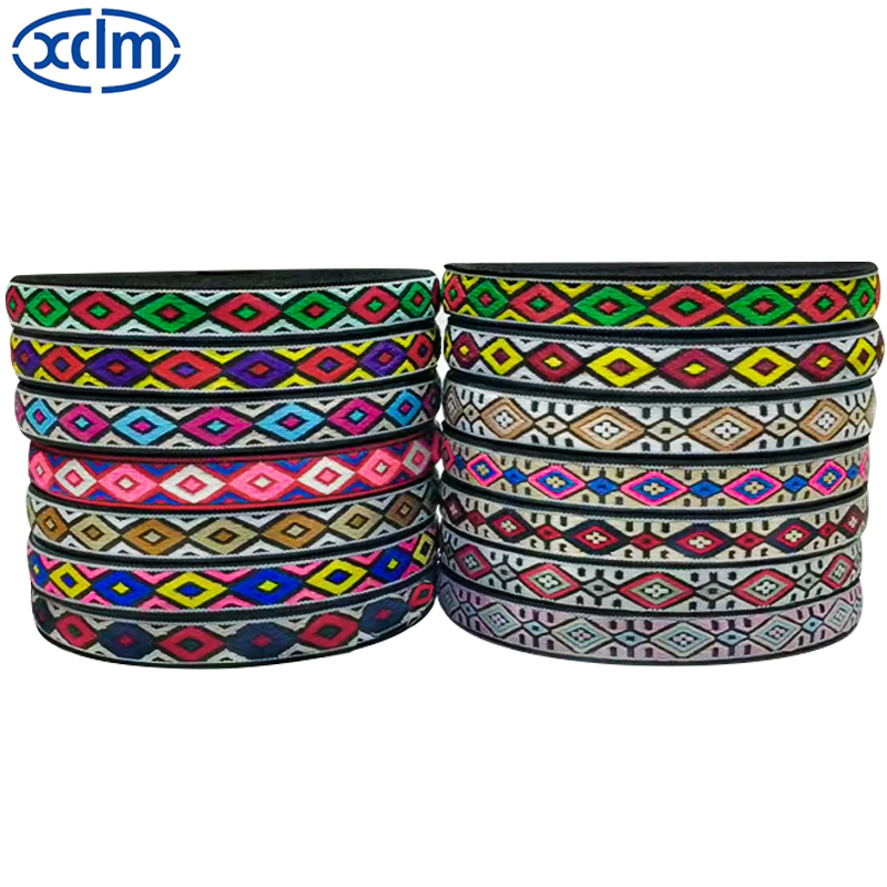 In stock: 1.4cm ethnic straps, retro geometric jacquard straps, embroidered straps, hemmed bags, clothing accessories, lace pic 4