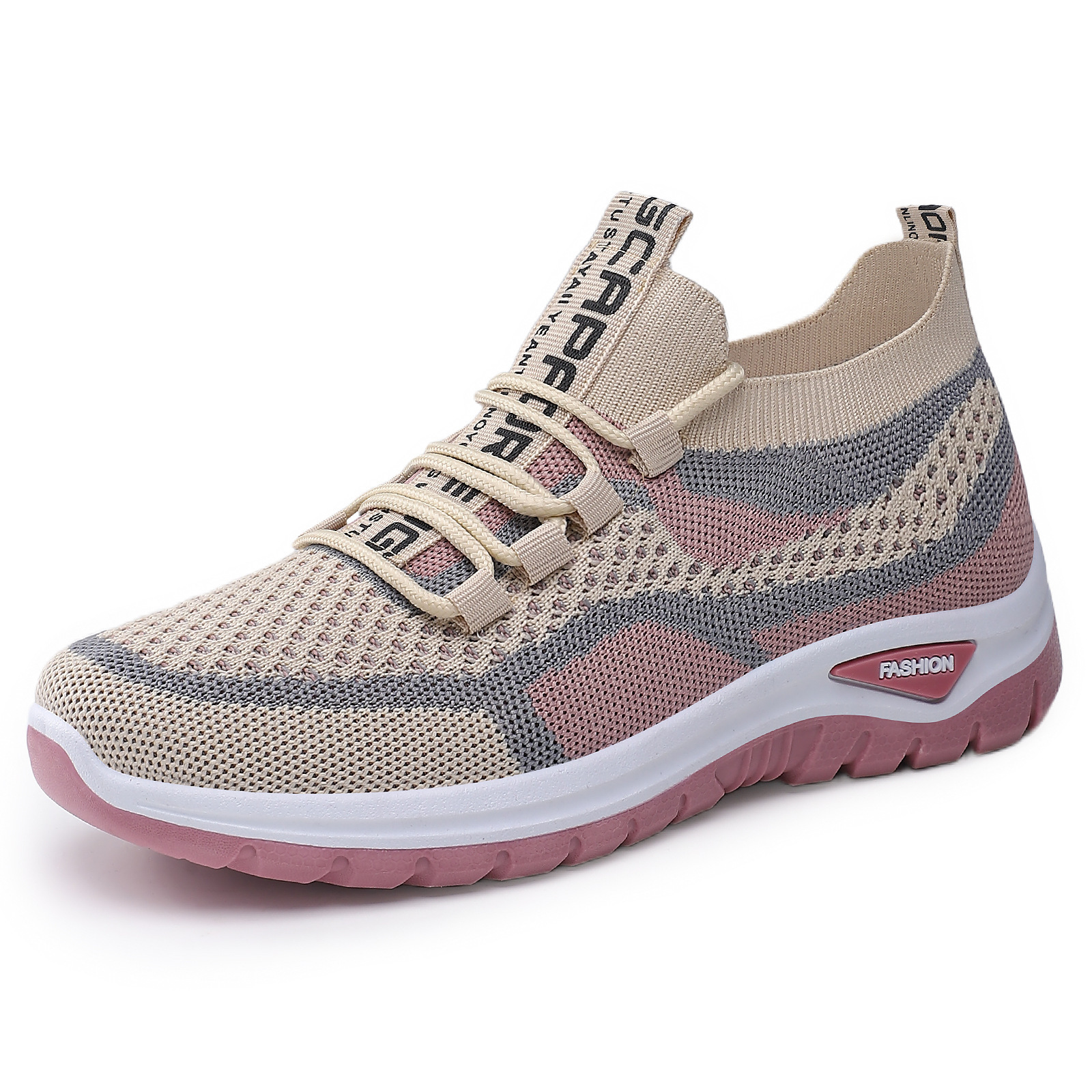 shoes women's shoes fashion new mesh breathable sneakers casual pumps cross-border soft bottom comfortable lace up running shoes full figure