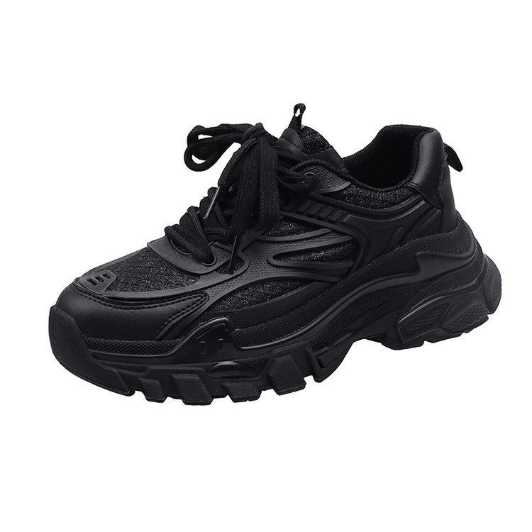 lace-up korean style clunky sneakers women's spring new fashion platform platform sneakers student lace-up heightened easy wear shoes Item Picture