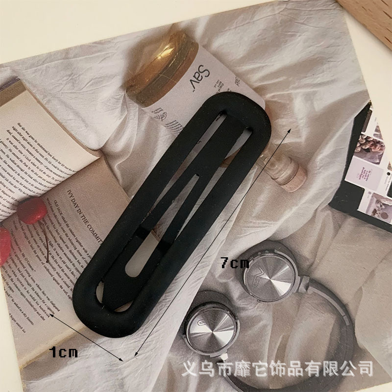 metal dripping oil bb clip large children's candy color frosted oval barrettes basic all-matching back head cropped hair clip barrettes female Specification drawing