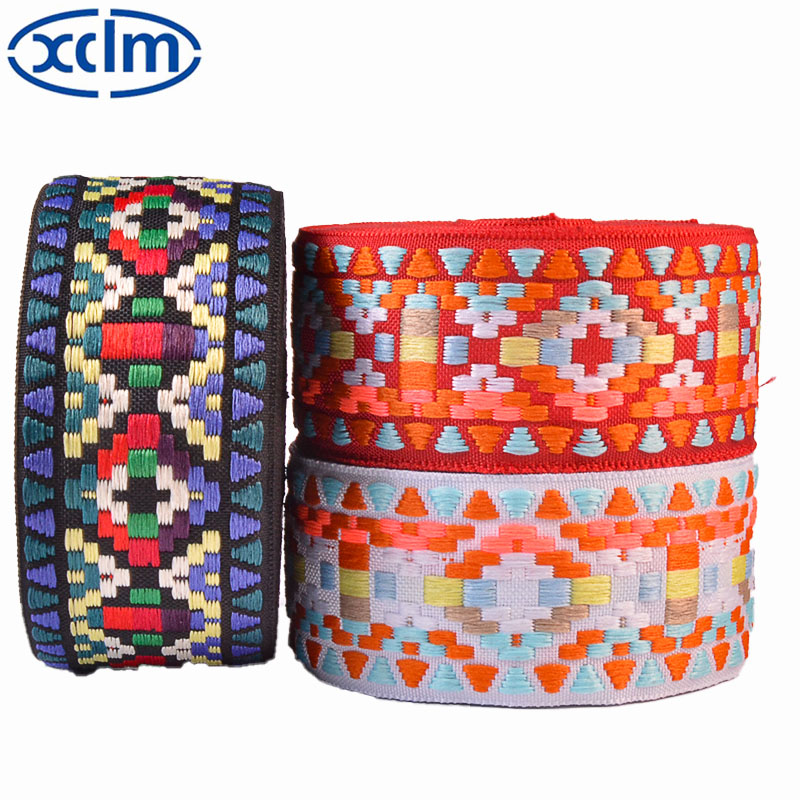 4.5cm Ethnic-style jacquard polyester woven tape, clothing accessories, bags, curtains, home textiles woven fabric tape details Picture