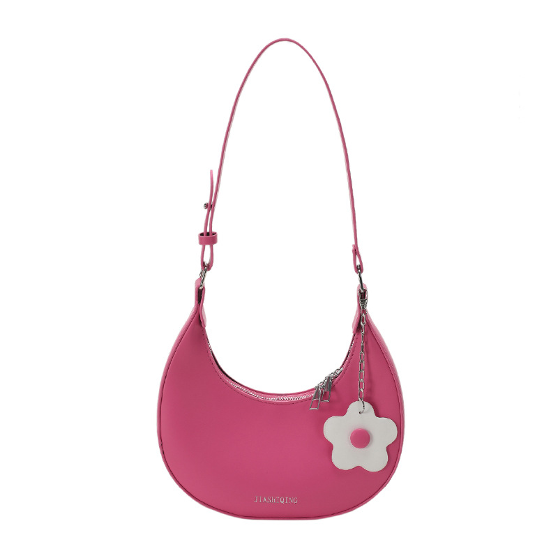 cross-border trend half-month portable women's bag high sense niche 2025 hot sale texture shoulder underarm bag new moon bag Item Picture