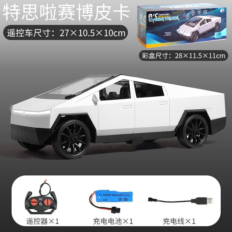 cross-border e-commerce [tesla] racing pickup rechargeable remote control car boys' toys model gift wholesale full figure