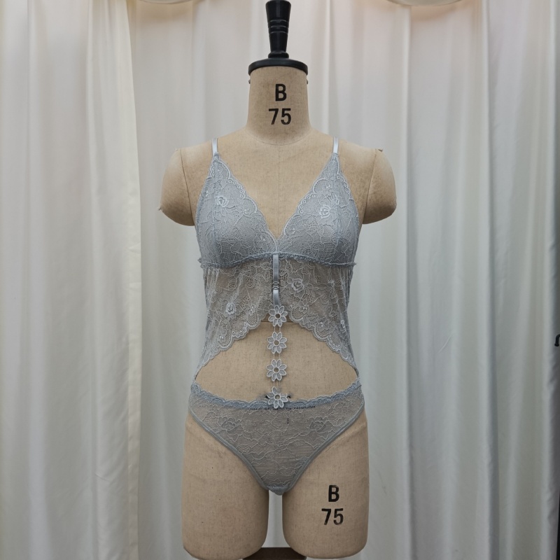 蕾丝吊带性感连体衣内衣内裤一体式蕾丝束腰内衣全蕾丝半透视睡衣详情12