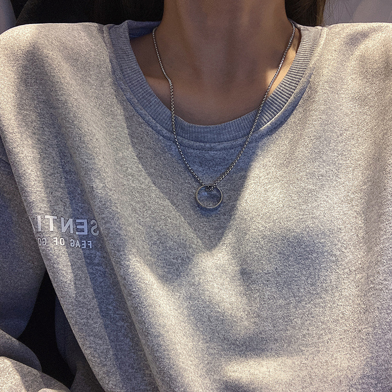 korean style hip hop style fashion necklace men's all-match high sense niche sweater chain women's new retro ornament wholesale Application Scenario