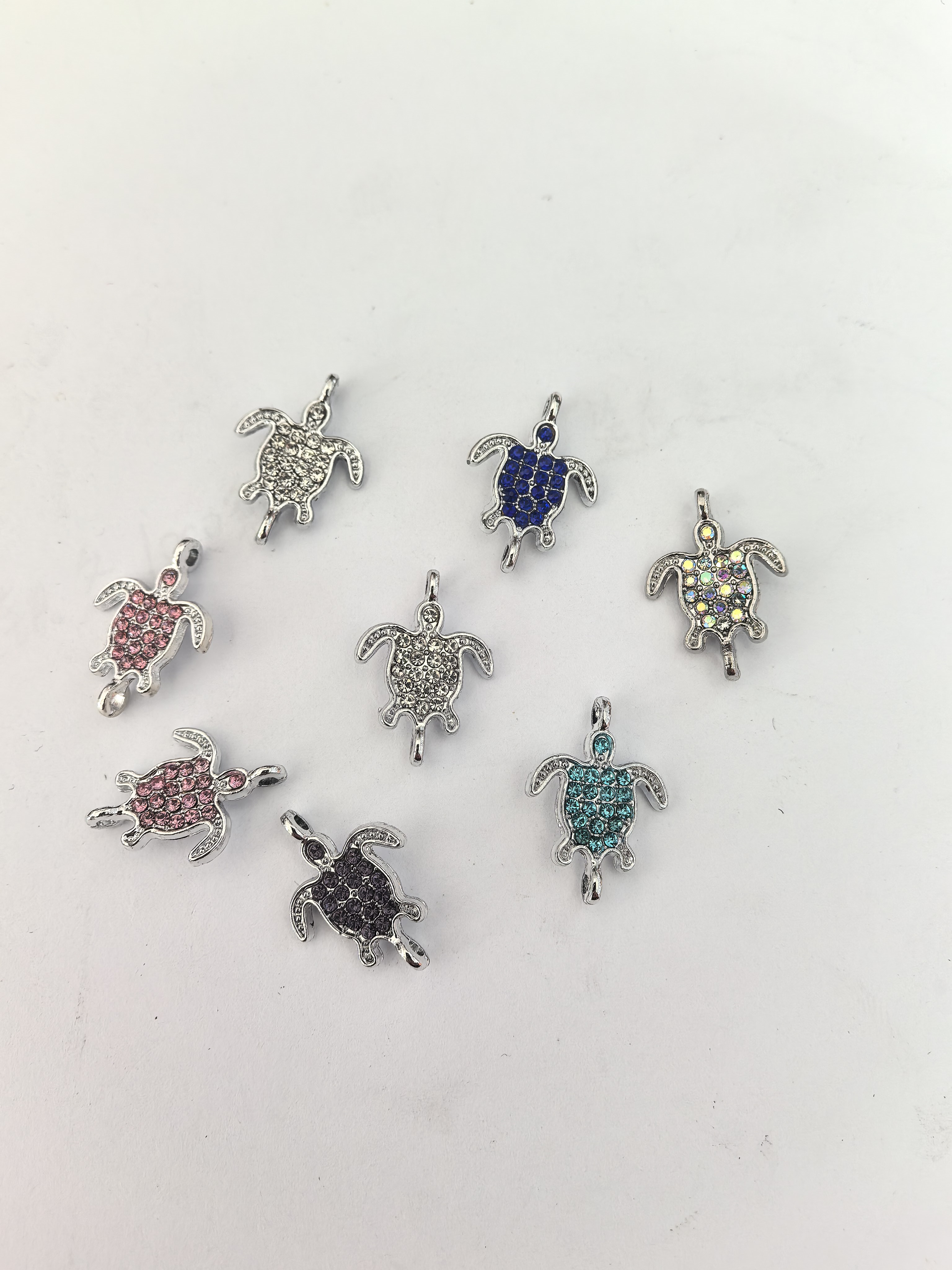 跨境热销饰品diy配件点钻乌龟配件 手链项链长寿龟吊坠合金配件 UV电镀，点位珠穿孔详情图3