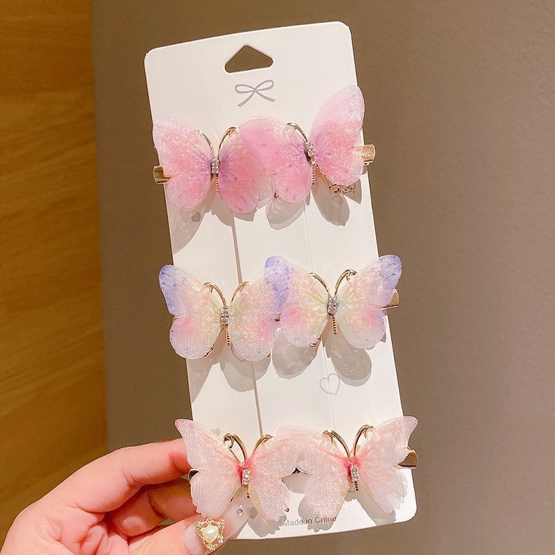 butterfly barrettes cute hairpin barrettes color children's hair accessories headdress wholesale hairpin bang clip side clip cross-border wholesale Specification drawing