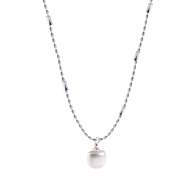 ins style baroque pearl necklace women's simple high-grade clavicle chain minority all-match temperament popular sweater chain Item Picture