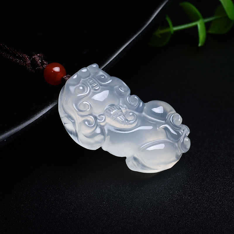 smiling face buddha white moonlight chalcedony pendant big belly buddha male jade necklace female birthday gift full figure
