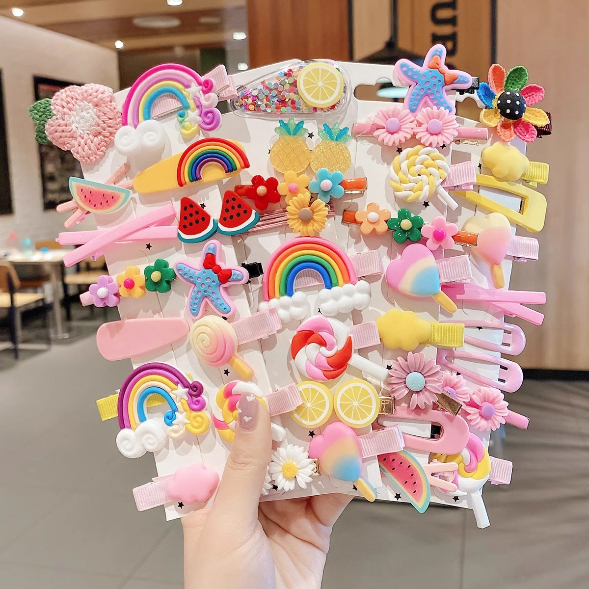 2025 new little girl's hair pin girls cute baby cartoon barrettes high-grade exquisite back head side clip Specification drawing