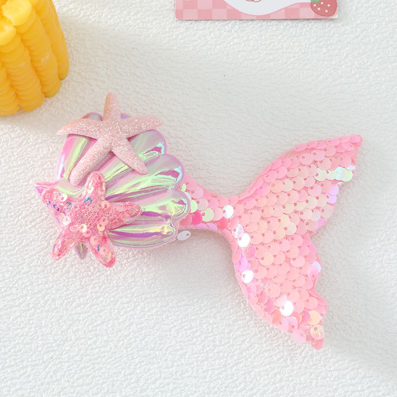cross-border cartoon mermaid tail starfish barrettes children's side clip bang clip accessories luggage clothing small shell accessories full figure