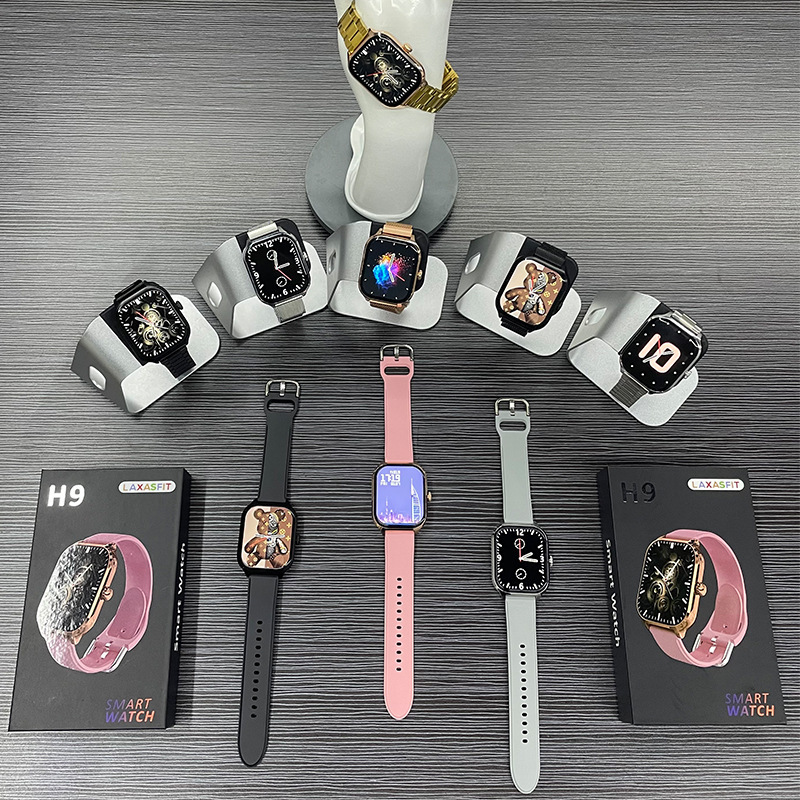The new cross-border private model H9Promax smartwatch features a 2.19-screen Bluetooth call function. Raise your hand to light up the screen for casual gaming Specification drawing