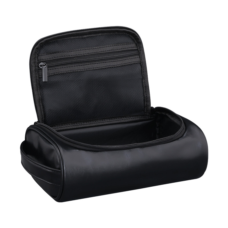 A new cross-border Amazon hand-held pu men's makeup bag with a high-end feel, large capacity, waterproof and portable travel toiletry bag Item Picture