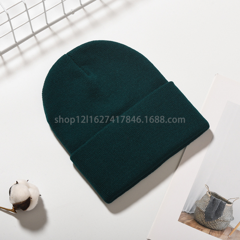 factory direct sales men's and women's light board knitted hat solid color acrylic woolen cap european and american aliexpress t amazon supply Specification drawing