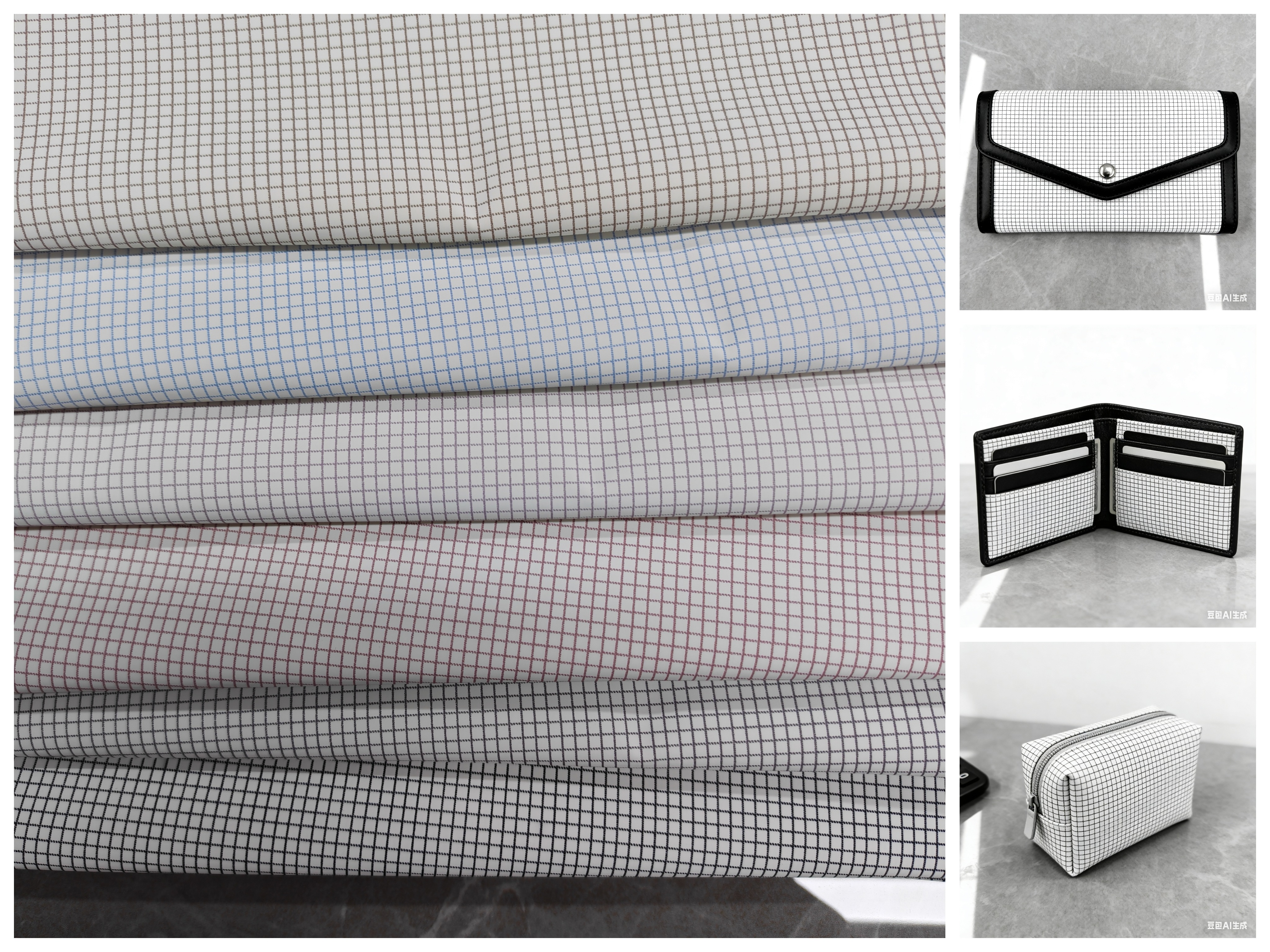 热销款微型格子PU布料箱包钱包桌布头全发饰服饰宠物用品罩衣手工diy面料