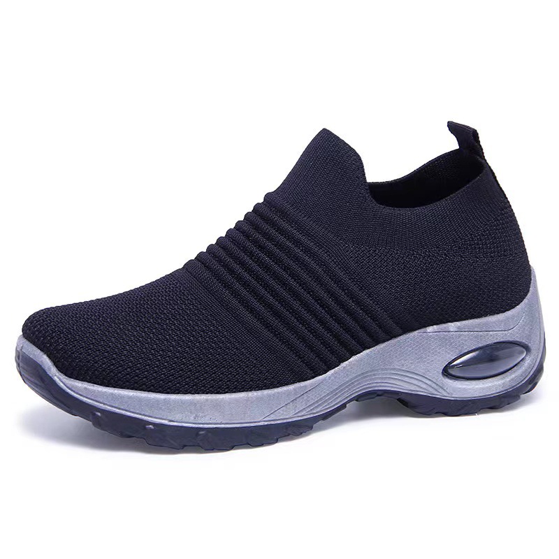 large size foreign trade unisex shoes fly-knit sneakers one pedal casual women's shoes rocking shoes cross-border unisex shoes Item Picture