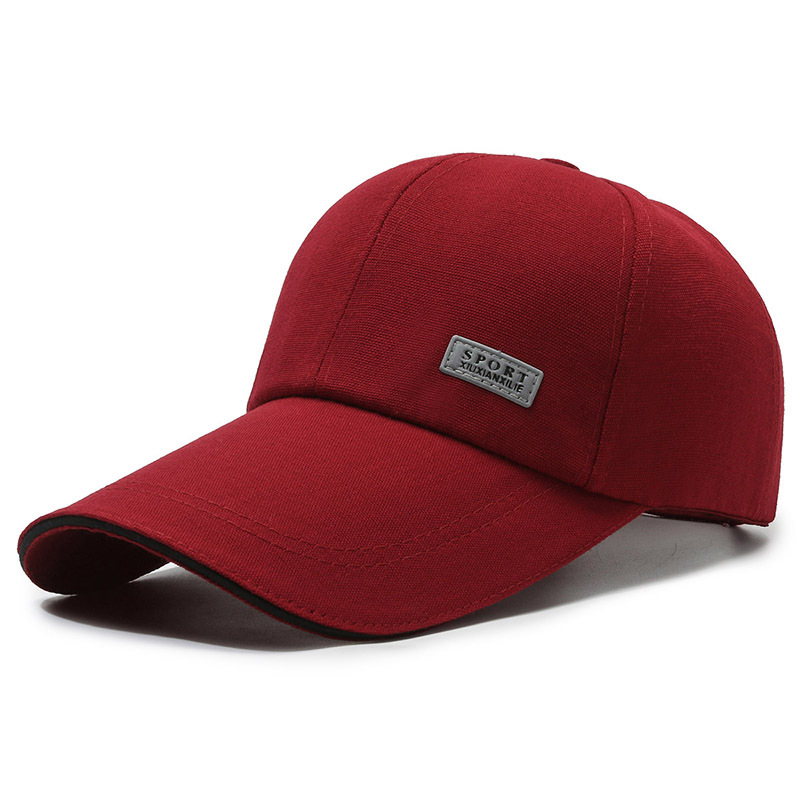 baseball cap men's sun hat sun protection sun protection fishing men's canvas lengthened along hard top peak cap baseball cap Item Picture