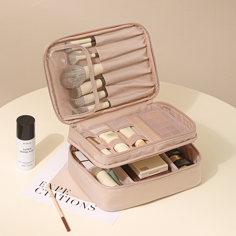 new cross-border wash beauty tool storage bag portable oxford cloth with partition fashion out portable cosmetic bag full figure