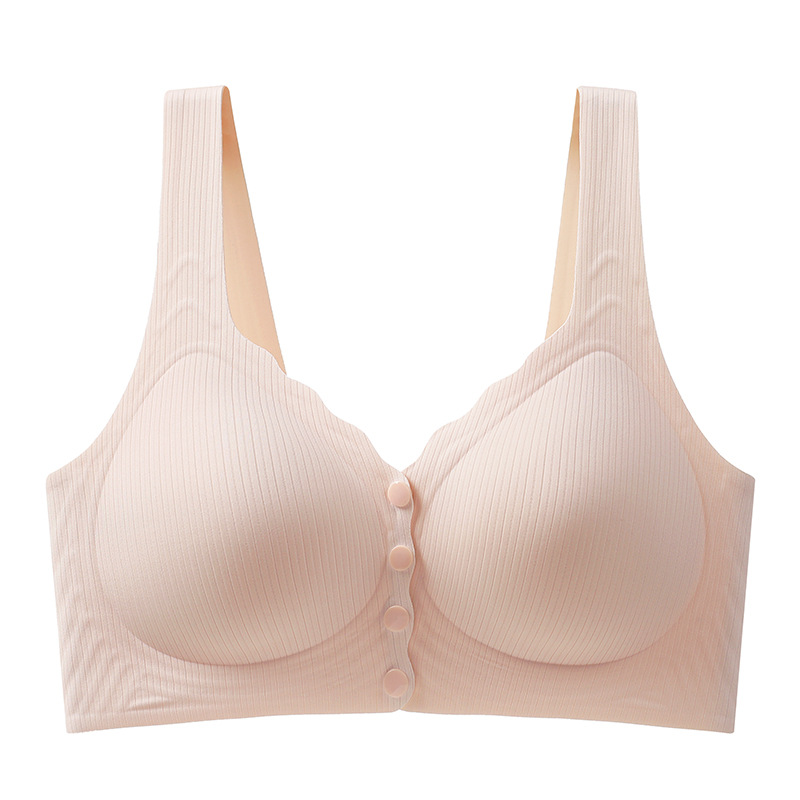 front buckle latex bra fixed cup thin front buckle vest style push up comfortable soft support anti-sagging underwear women Specification drawing