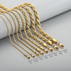 stainless steel hemp flowers chain vacuum plating gold necklace hip-hop fashion ornament necklace clavicle chain men's and women's necklaces full figure