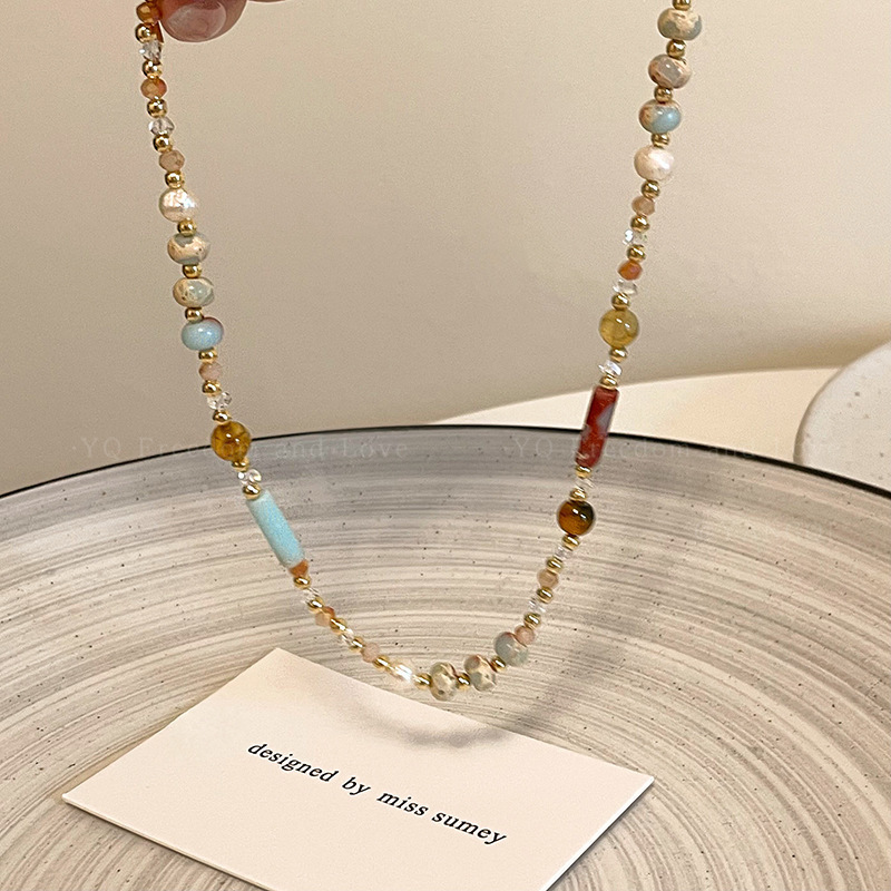 2025 new colorful beaded necklace for women new chinese retro summer light luxury dopamine bracelet accessories wholesale Application Scenario