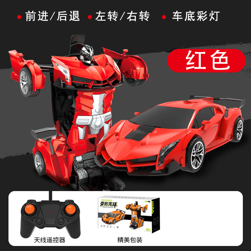 cross-border 1:18 one-click deformation remote-control automobile 2.4g electric racing car diamond robot children's toy car model details Picture