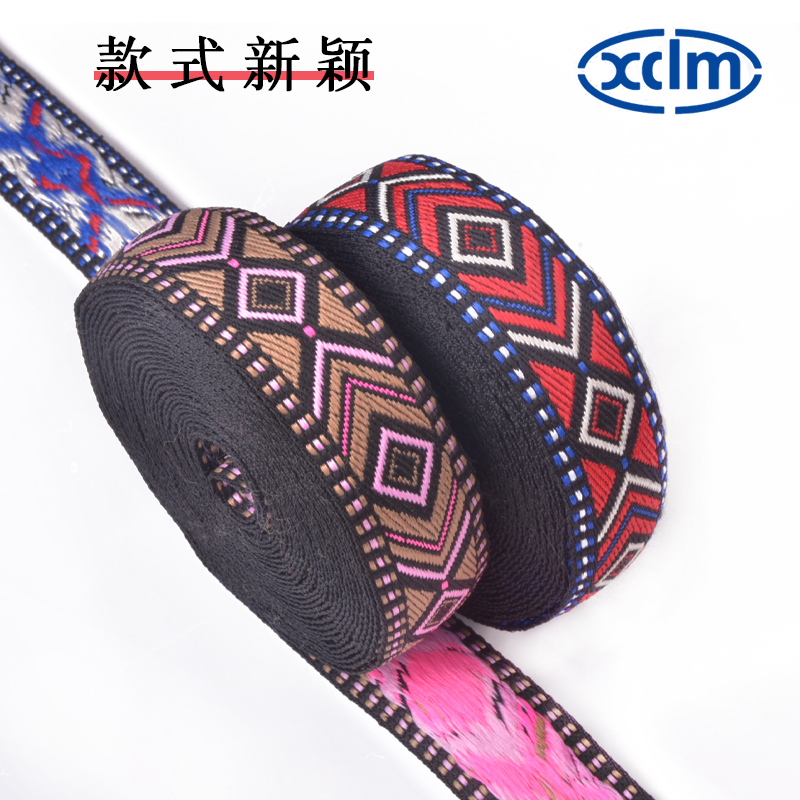 Wholesale of popular ethnic-style computer jacquard webbing and small chanel-style colored lace accessories from a manufacturer