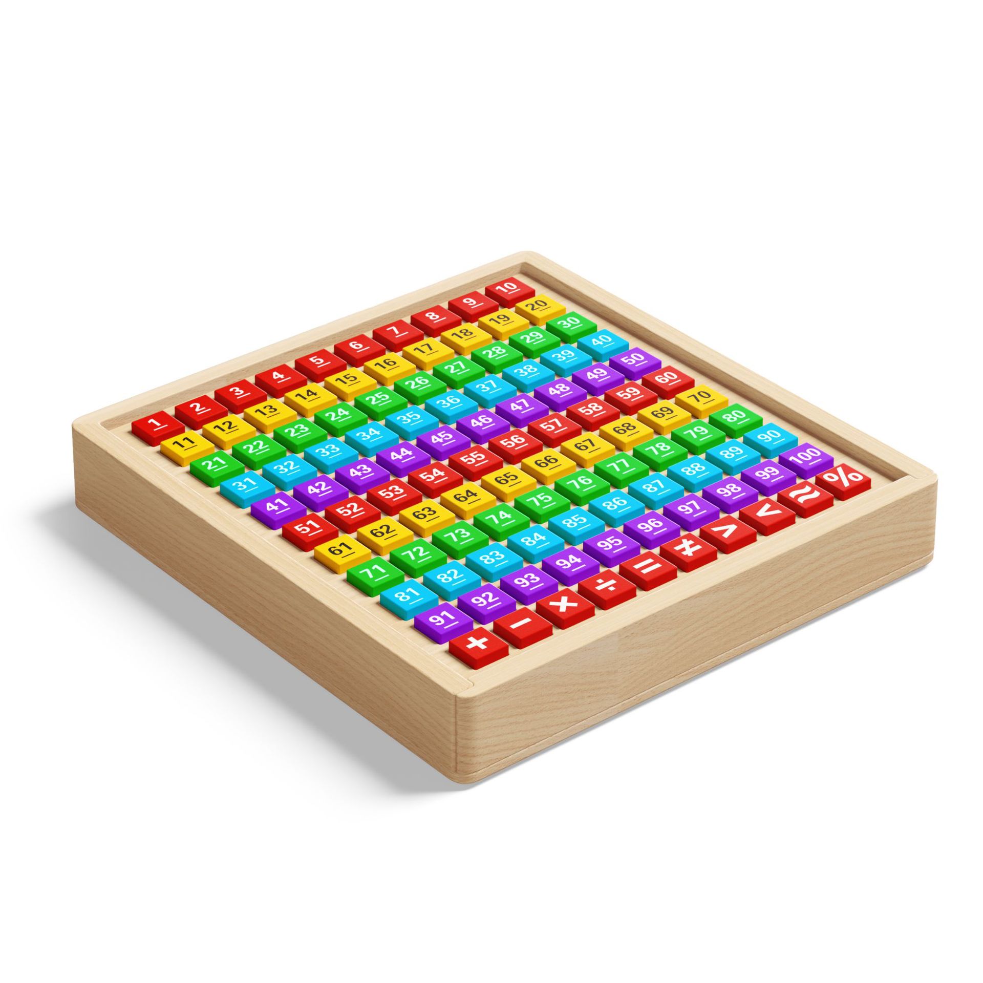 wooden hundreds of boards montessori teaching aids mathematics enlightenment children's educational toys digital thinking cognition number sense addition and subtraction Item Picture