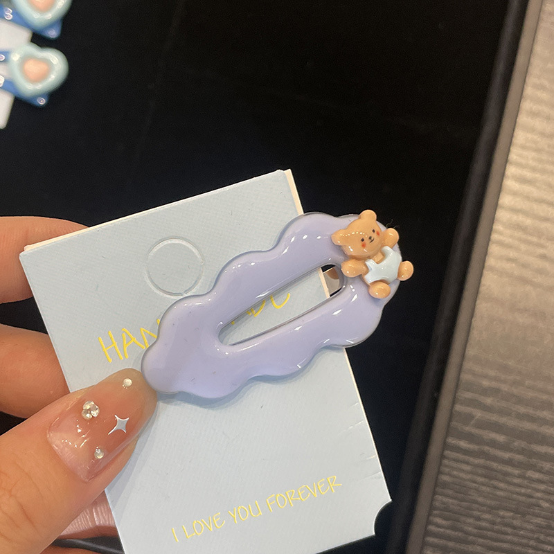 cute cloud barrettes female xingx side bang clip children duckbill clip son small jaw clip hair clip headdress Specification drawing