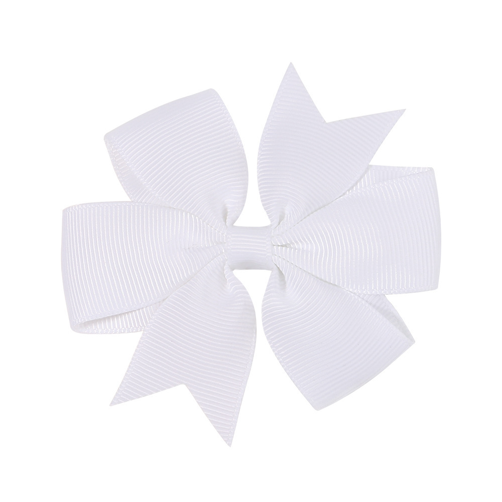 cross-border european and american amazon handmade baby bubble flower children's dovetail v-shaped rib ribbon bowknot hair clip details Picture