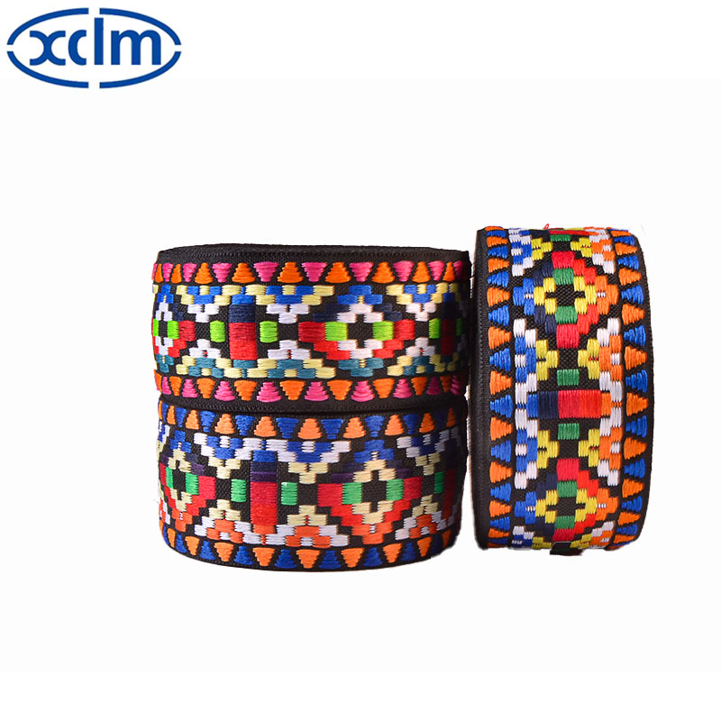 4.5cm Ethnic-style jacquard polyester woven tape, clothing accessories, bags, curtains, home textiles woven fabric tape Specification image