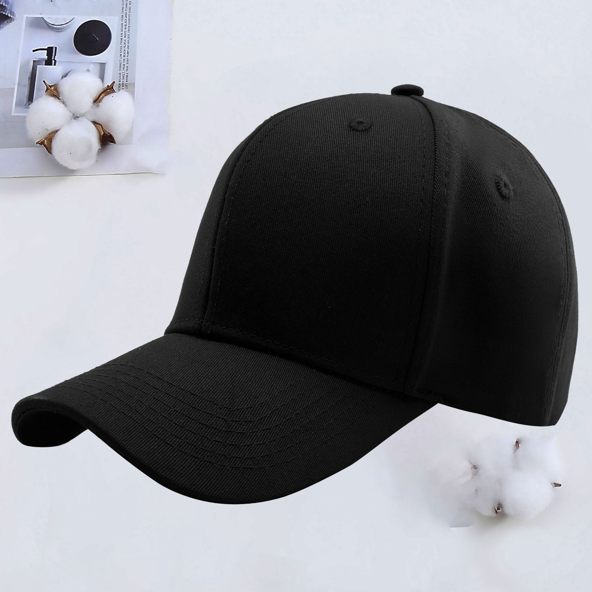 cotton baseball cap custom logo embroidery printing boy and girl sunshade hat custom advertising sun-proof peaked cap wholesale details Picture