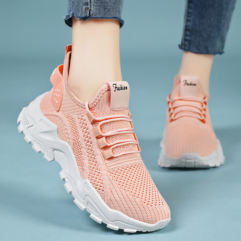 women's shoes summer fashion new foreign trade running shoes mesh breathable retro platform cortez korean style sneakers details Picture