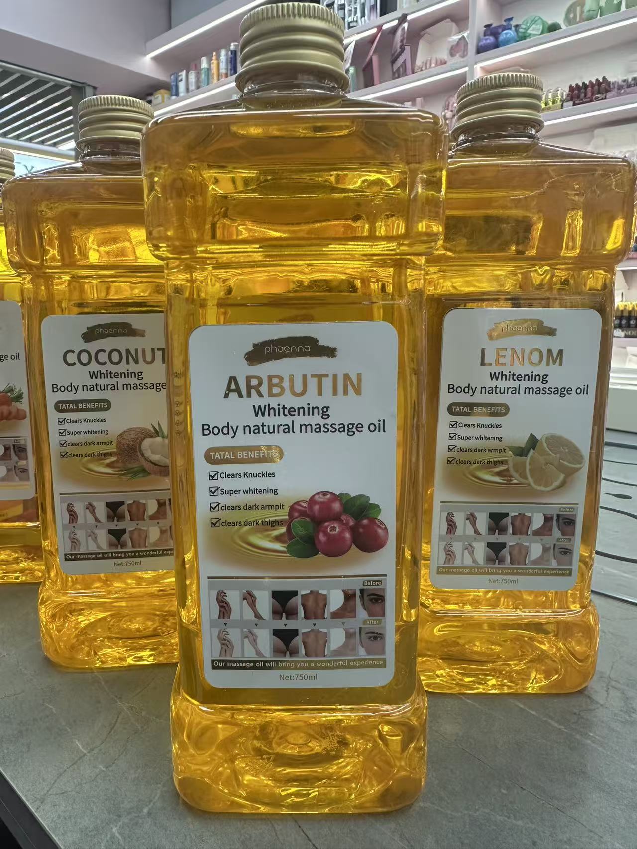 跨境750ML熊果苷面部身体按摩油Arbutin - Facial and Body Massage Oil产品图