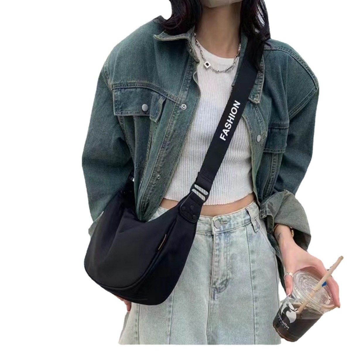 minority simple crossbody dumpling bag women's new casual sports oxford cloth shoulder bag large capacity women bags Item Picture