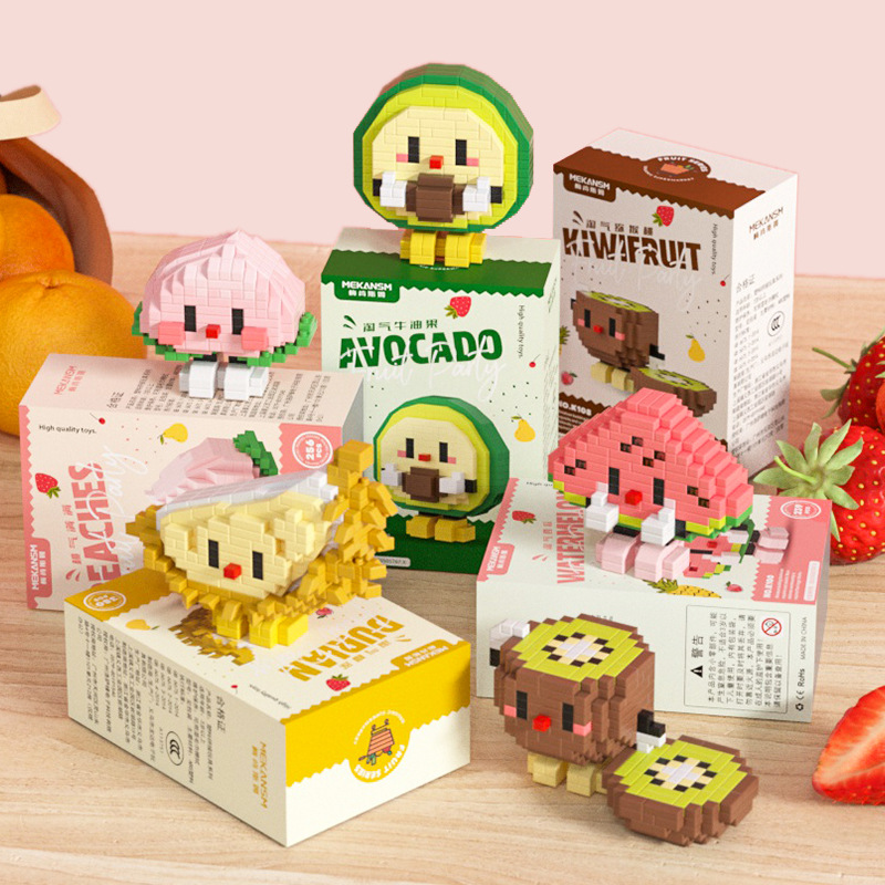 compatible with lego summer fruit party peach building blocks children educational assembly toy gift stall wholesale delivery details Picture