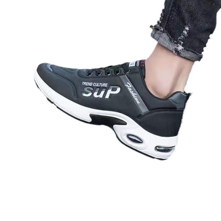 2025 thickened breathable autumn and winter men's shoes men's sports shoes leather waterproof work shoes men's large size height increasing casual Item Picture
