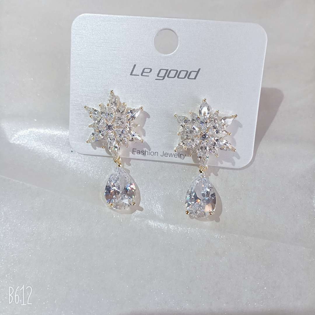Best-selling zircon snowflake ear needles Application Scenario