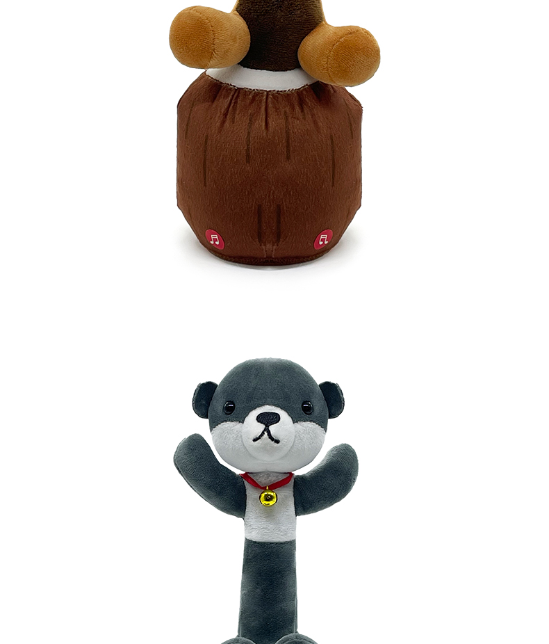 New product: Funny rotating lever, learning to speak, recording of little raccoon Schnauzer, white cat animal plush electric toy pic 11