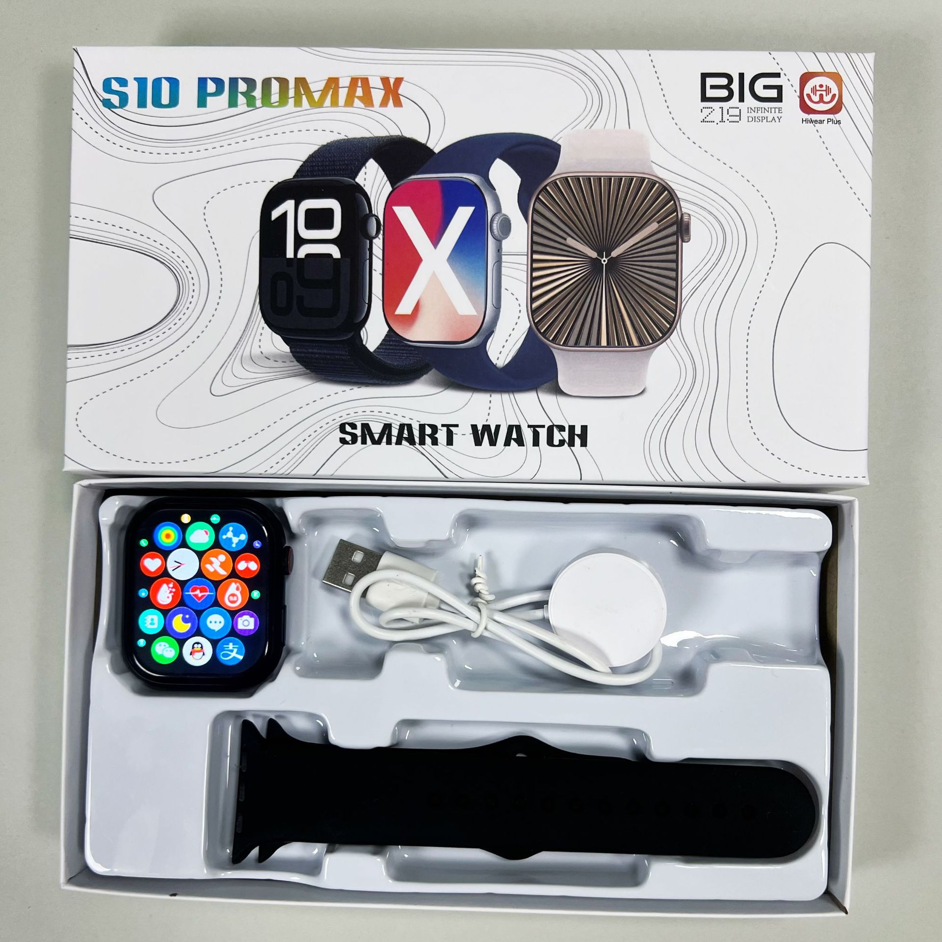 huaqiang north s11pormax smart watch large screen bluetooth calling step counting heart rate cross-border s11 men's and ladies' watches details Picture