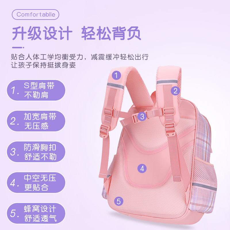 2025 new primary school student schoolbag children plaid schoolbag large capacity 1-3-6 grade junior high school student backpack Application Scenario